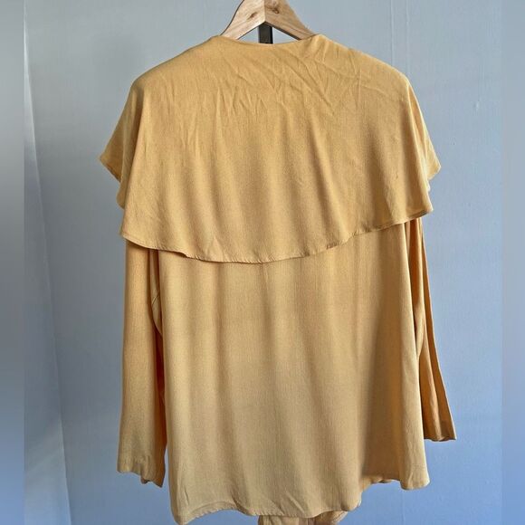 Vintage 80’s 90’s lagenlook button front drapery retro tunic top - Picture 11 of 11